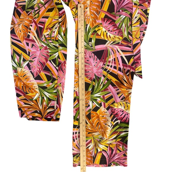 Ashley Stewart Pants Women’s 18 Vibrant Tropical Linen Blend Light Flowy Comfort - Picture 8 of 10